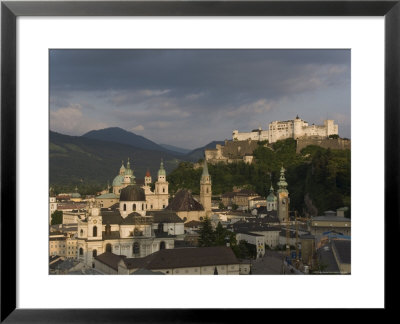 Cityscape Including Schloss Hohensalzburg, Salzburg, Austria by Charles Bowman Pricing Limited Edition Print image