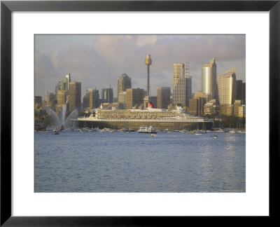 Queen Mary 2 On Maiden Voyage Arriving In Sydney Harbour, New South Wales, Australia by Mark Mawson Pricing Limited Edition Print image