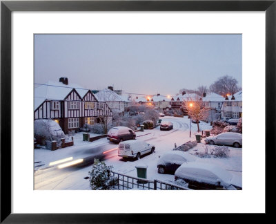 Snowy Street Scene, Surrey, Greater London, England, United Kingdom, Europe by Charles Bowman Pricing Limited Edition Print image