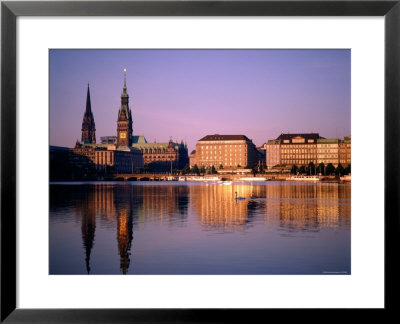 City Skyline And Binnenalster Lake, Hamburg, Schleswig-Holstein, Germany by Steve Vidler Pricing Limited Edition Print image