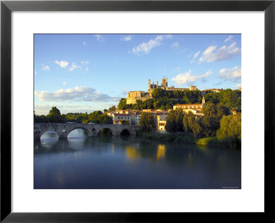 River Orb And Cathedrale St Nazaire, Beziers, Languedoc Roussillon, France by Alan Copson Pricing Limited Edition Print image