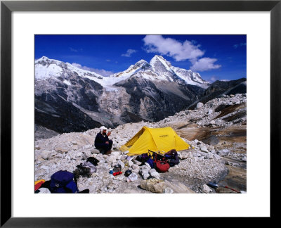 High Altitude Camp Site Opposite Nevado Huandoy, Cordillera Blanca, Ancash, Peru by Grant Dixon Pricing Limited Edition Print image