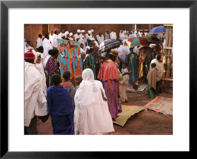 Ethiopian Orthodox Priest Leads Procession Around Church Of Bet Maryam During Fasika by Andrew Burke Pricing Limited Edition Print image
