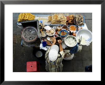 Overhead Of Vendor At Street Food Stall by Ray Laskowitz Pricing Limited Edition Print image