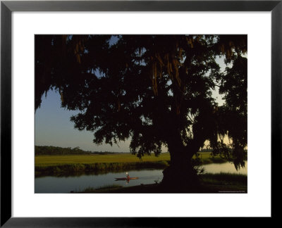 Late Afternoon Kayaker In The Marshes Along The Georgia Sea Islands by Michael Melford Pricing Limited Edition Print image