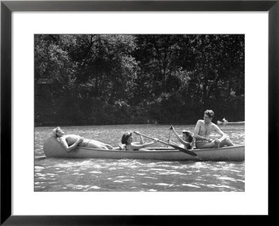 Friends Enjoying Themselves On Their Canoe Trip In The Potomac River by Thomas D. Mcavoy Pricing Limited Edition Print image