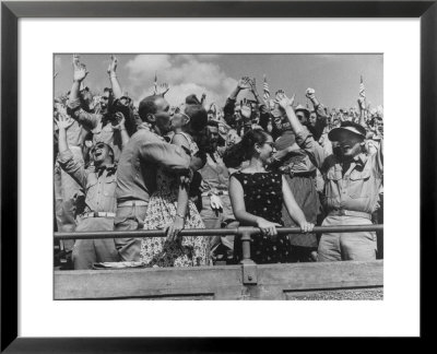Crowd Yelling And Whooping It Up In The Stands At The Texas A&M Vs Villanova Football Game by Joe Scherschel Pricing Limited Edition Print image