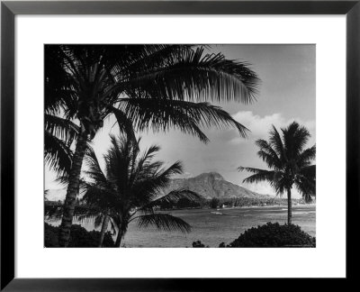 Waikiki Beach With Diamond Head In Rear As Seen From Across The Bay At The Royal Hawaiian by William C. Shrout Pricing Limited Edition Print image