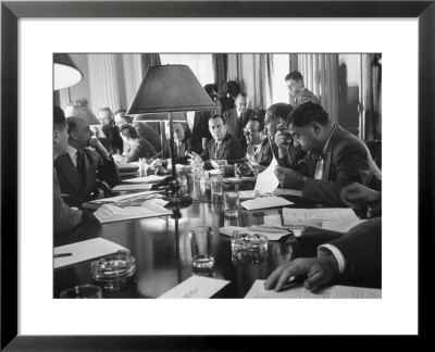 Discussion Of N.Y.C. Being Bankrupt, Brings The Board Of Estimate Together With Mayor Robert Wagner by Cornell Capa Pricing Limited Edition Print image
