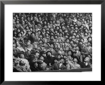 Opening Day Of Baseball, Crowd Watching As Ball Flies Overhead by Francis Miller Pricing Limited Edition Print image