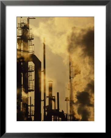 Steam Lit By Evening Light At An Oil Refinery, Houston,Texas by Lynn Johnson Pricing Limited Edition Print image