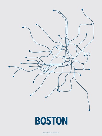 Boston (Gray & Navy) by Line Posters Pricing Limited Edition Print image