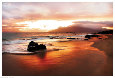 Coastal Rocks In Hawaii At Sunset by Shane Settle Pricing Limited Edition Print image