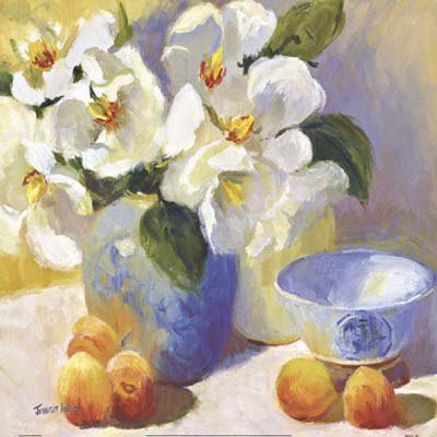 Magnolias And Peaches by Jennifer Hurley Pricing Limited Edition Print image