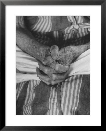 Shot Of Hands Belonging To An Old Woman by Carl Mydans Pricing Limited Edition Print image