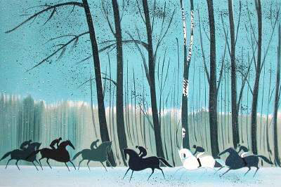 Cavaliers En Foret - Lhiver by Serge Lassus Pricing Limited Edition Print image