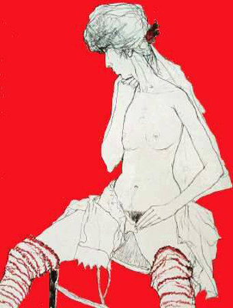 Joelle Aux Jambieres - Etat Rouge by Jean Jansem Pricing Limited Edition Print image