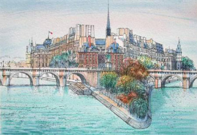 Paris, Pointe Du Vert-Galant by Rolf Rafflewski Pricing Limited Edition Print image