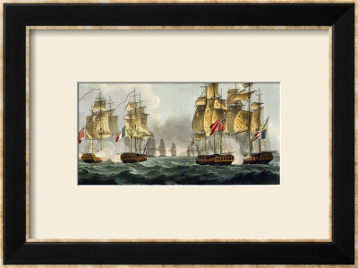 Capture Of La Pomone, L'engageante And La Babet, April 23Rd 1794 by Thomas Whitcombe Pricing Limited Edition Print image