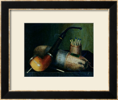 Still Life Of Pipe Tobacco And Matches by William Michael Harnett Pricing Limited Edition Print image