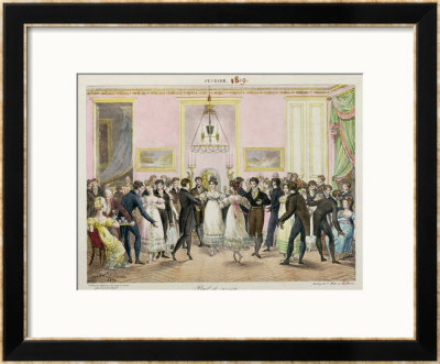 A Society Ball, Engraved By Charles Etienne Pierre Motte (1785-1836) 1819 by Hippolyte Lecomte Pricing Limited Edition Print image