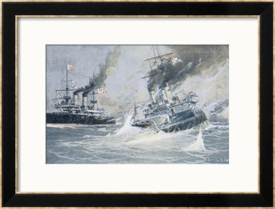 Battle Of Tsushima Strait The Sinking Of The Russian Battleship Navarin by C. Schon Pricing Limited Edition Print image