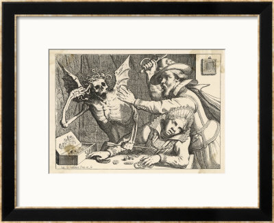 Two Misers Wrestle With Death Over Their Hoard Of Gold by Werner Von Valckert Pricing Limited Edition Print image