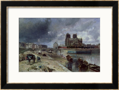 Notre-Dame From The Quai De La Tournelle, 1852 by Johan-Barthold Jongkind Pricing Limited Edition Print image