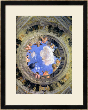 Trompe L'oeil Oculus In The Centre Of The Vaulted Ceiling Of The Camera Picta Or Camera Degli Sposi by Andrea Mantegna Pricing Limited Edition Print image