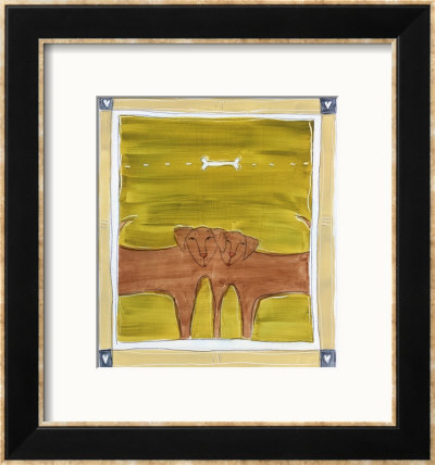 Two Dogs With Bone Overhead by Heather Ramsey Pricing Limited Edition Print image