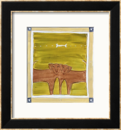 Two Dogs With Bone Overhead by Heather Ramsey Pricing Limited Edition Print image