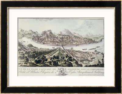 View Of The Capital City And Fortress Of Salzburg by Friedrich Gotthard Naumann Pricing Limited Edition Print image