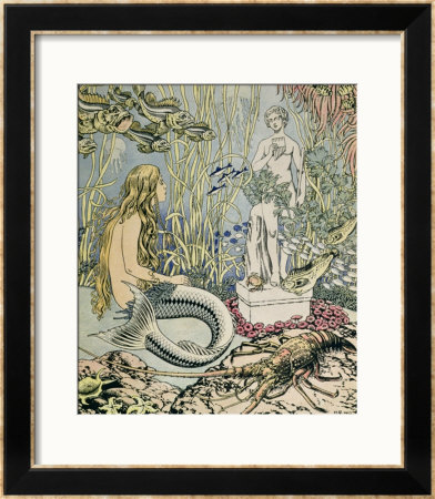 The Little Mermaid Before A Statue In The Sea by Ivan Bilibin Pricing Limited Edition Print image