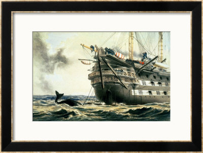 Hms Agamemnon Laying The Original Atlantic Cable, From The Atlantic Telegraph by Robert Dudley Pricing Limited Edition Print image