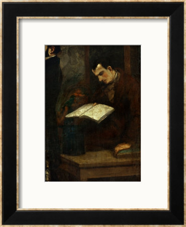 The Poet Charles Baudelaire Reading by Gustave Courbet Pricing Limited Edition Print image
