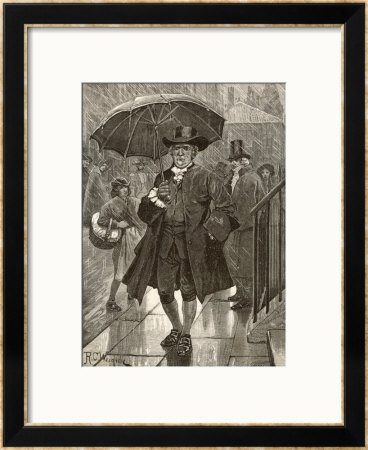 Jonas Hanway Pioneers The First Umbrella In London by Richard Caton Woodville Pricing Limited Edition Print image