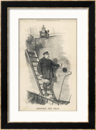 Otto Bismarck German Chancellor Dismissed By Kaiser Wilhelm Ii: Dropping The Pilot by John Tenniel Pricing Limited Edition Print image