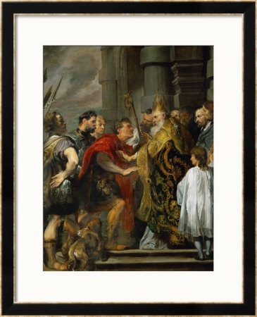 Saint Ambrose And Emperor Theodosius by Sir Anthony Van Dyck Pricing Limited Edition Print image
