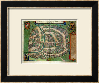 Map Of Moscow, From Civitates Orbis Terrarum By Georg Braun And Frans Hogenberg Circa 1572-1617 by Joris Hoefnagel Pricing Limited Edition Print image