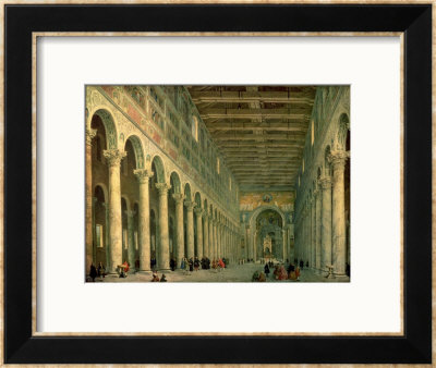 Interior Of The Church Of San Paolo Fuori Le Mura, Rome, 1750 by Giovanni Paolo Pannini Pricing Limited Edition Print image