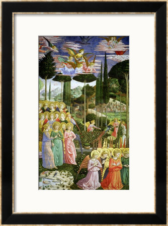 Angels In A Heavenly Landscape, The Left Hand Wall Of The Apse by Benozzo Di Lese Di Sandro Gozzoli Pricing Limited Edition Print image