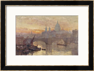 Southwark Bridege With Boats by Herbert Marshall Pricing Limited Edition Print image