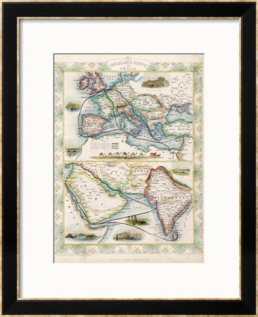 Two-Part Map Showing Overland Routes To India by J. Rapkin Pricing Limited Edition Print image