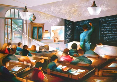 Le Maitre D'ecole by Raymond Poulet Pricing Limited Edition Print image