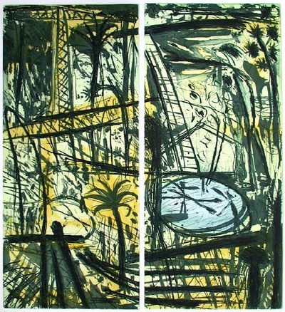Paysage A La Piscine Et A La Grue I by Louis Cane Pricing Limited Edition Print image
