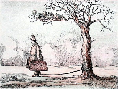 L'homme Aux Valises by Roland Topor Pricing Limited Edition Print image