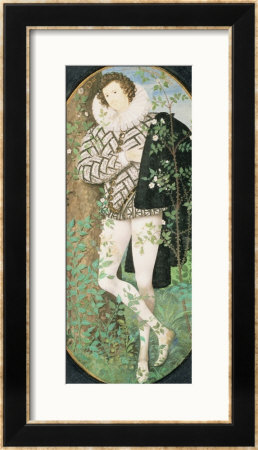 A Young Man Leaning Against A Tree Among Roses by Nicholas Hilliard Pricing Limited Edition Print image