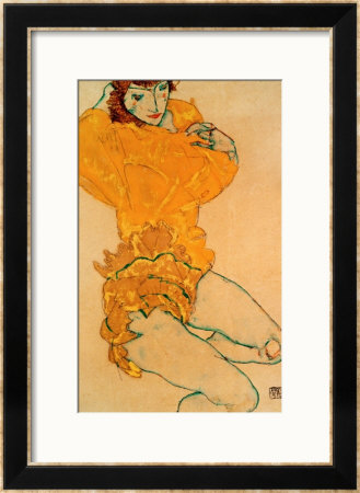 Woman Undressing, 1914 by Egon Schiele Pricing Limited Edition Print image