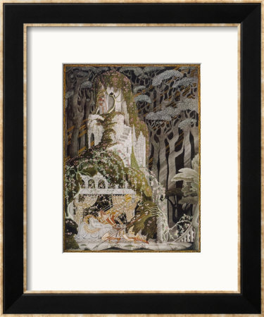 The Prince Looks Down On Sleeping Beauty Wondering How To Wake Her by Kay Nielsen Pricing Limited Edition Print image