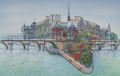 Paris, L'ile De La Cité Et Le Vert-Galant by Rolf Rafflewski Pricing Limited Edition Print image